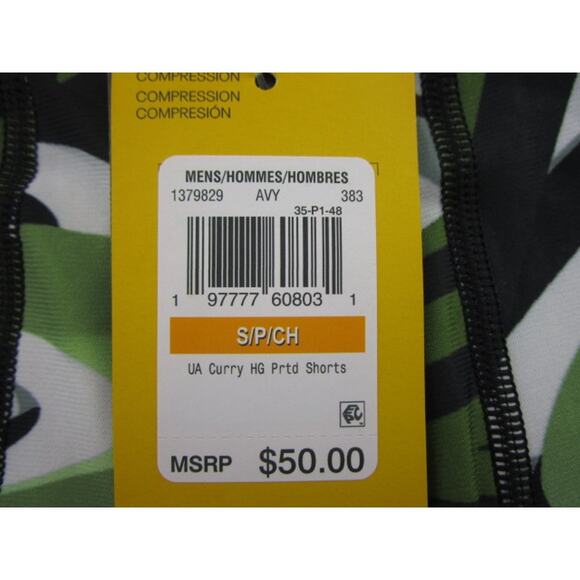 Under Armour Stephen Curry Heat Gear Compression Shorts Green Men's Small - Picture 3 of 3